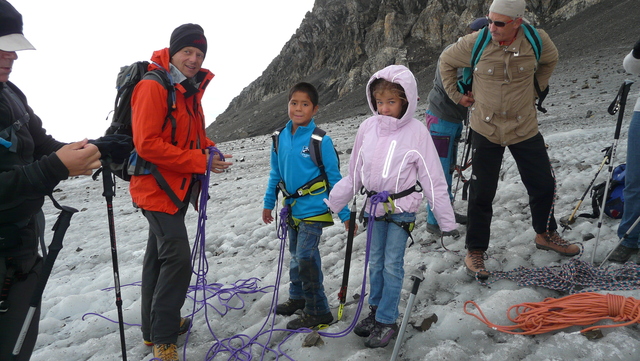 Préparation sur le glacier